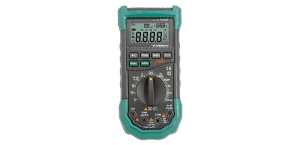 Digital multimeter for electrical testing and measurement, compact and durable design.