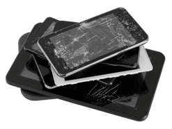 Cracked smartphone screens repaired at Gemcell, expert phone screen replacement services.
