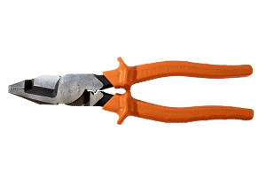 Adjustable pliers with orange handles for versatile gripping and cutting tasks.