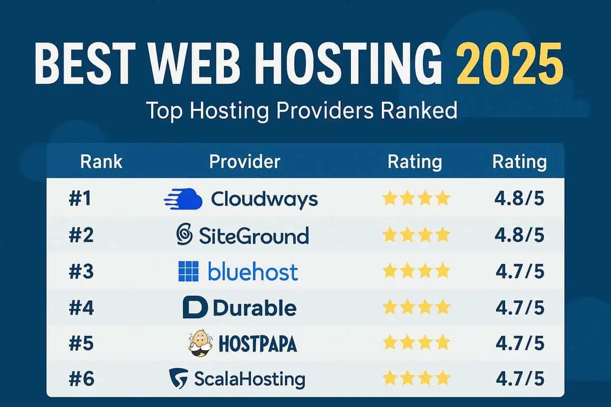 Best Web Hosting 2025 — Top Hosting Providers Ranked