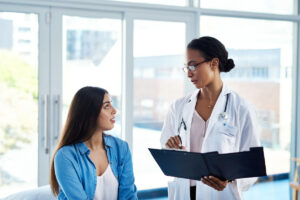 doctor talking to patient