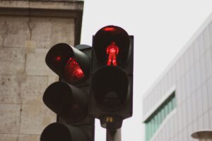 two red traffic lights