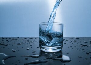 water poured into glass