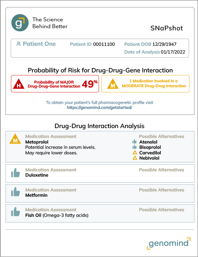 Genomind Population Health Solution Screenshot