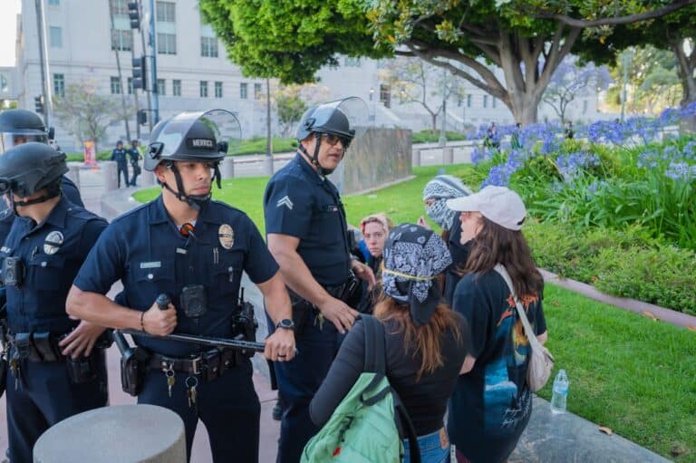 Los,Angeles,,Usa,,June,8,,2025:,Injured,Protester,Surrounded