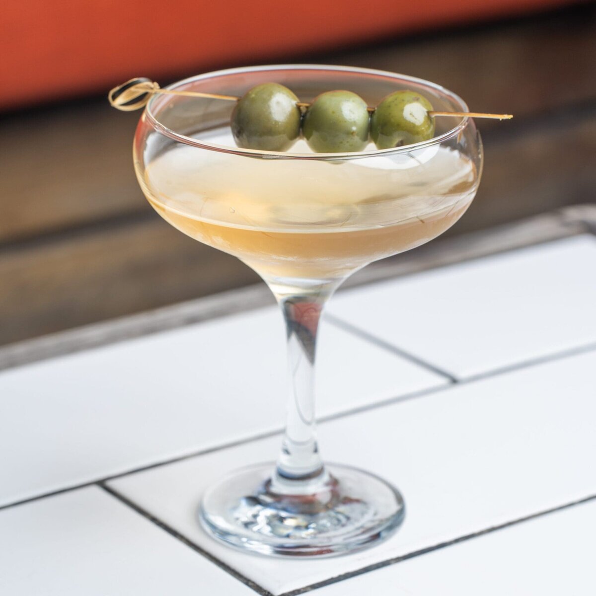 Martini cocktail with olives photographed by Georgie Greene