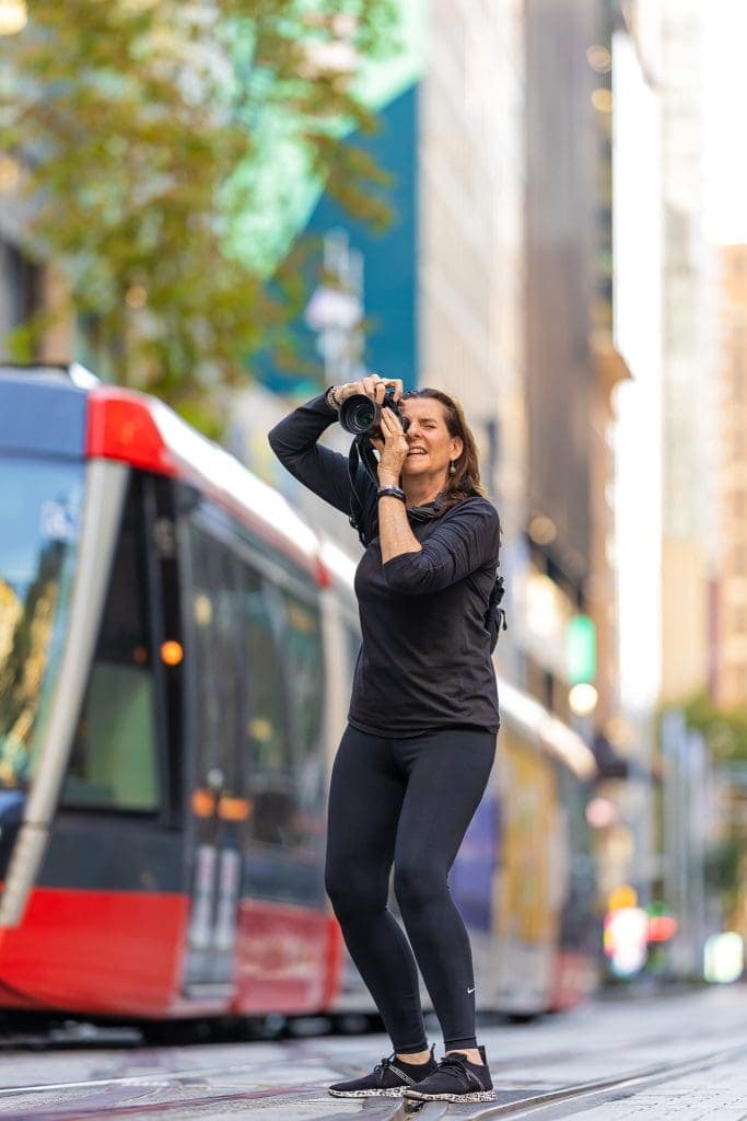 Georgie-Greene-Portrait-Photographer-Sydney-NSW – Professional Photographer Sydney Georgie Greene Portrait photographer taking a photograph in a Sydney Street