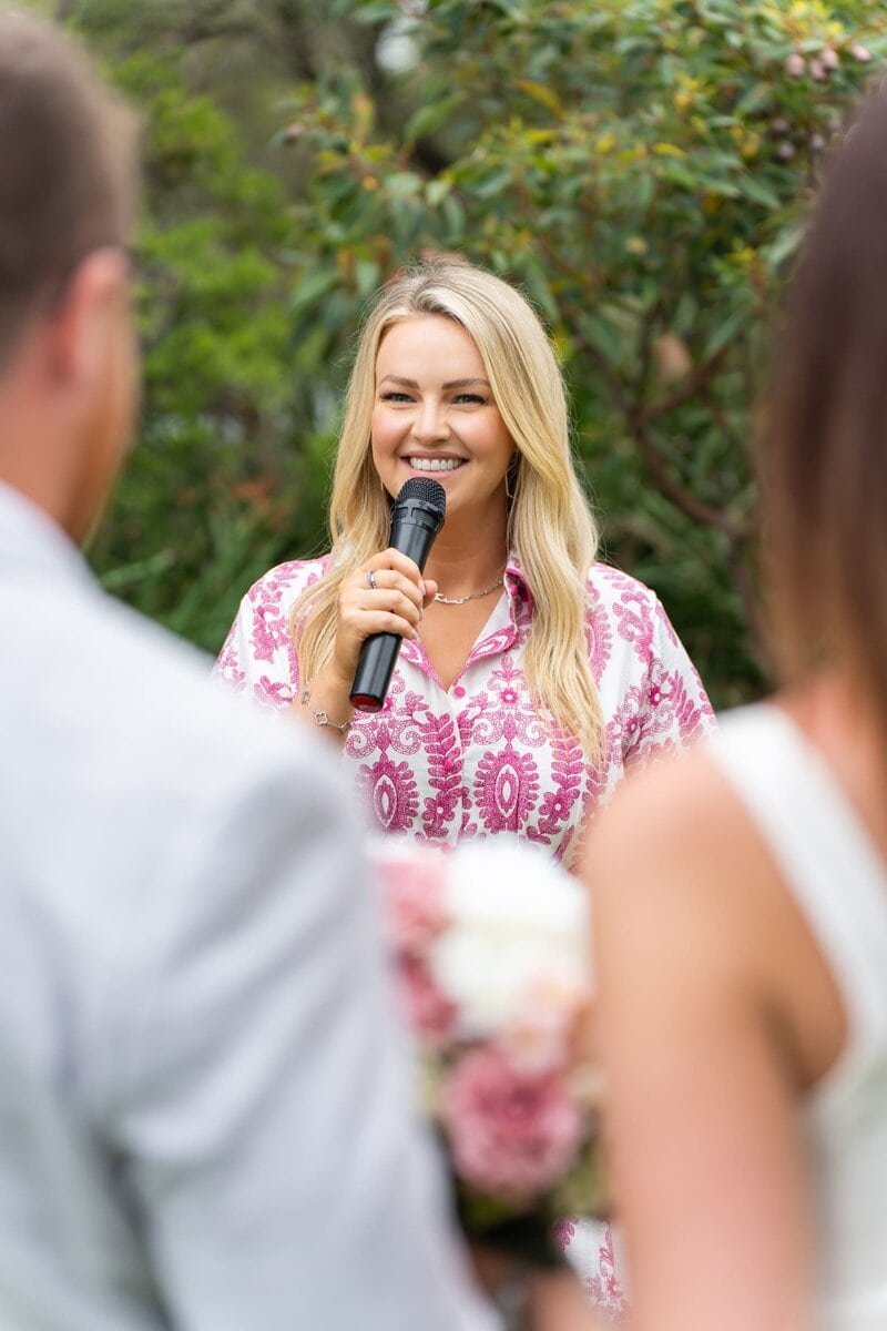 EX: Marriage Celebrant in a Sydney Park Marrying a Bride and Groom by Portrait Photographer Georgie Greene