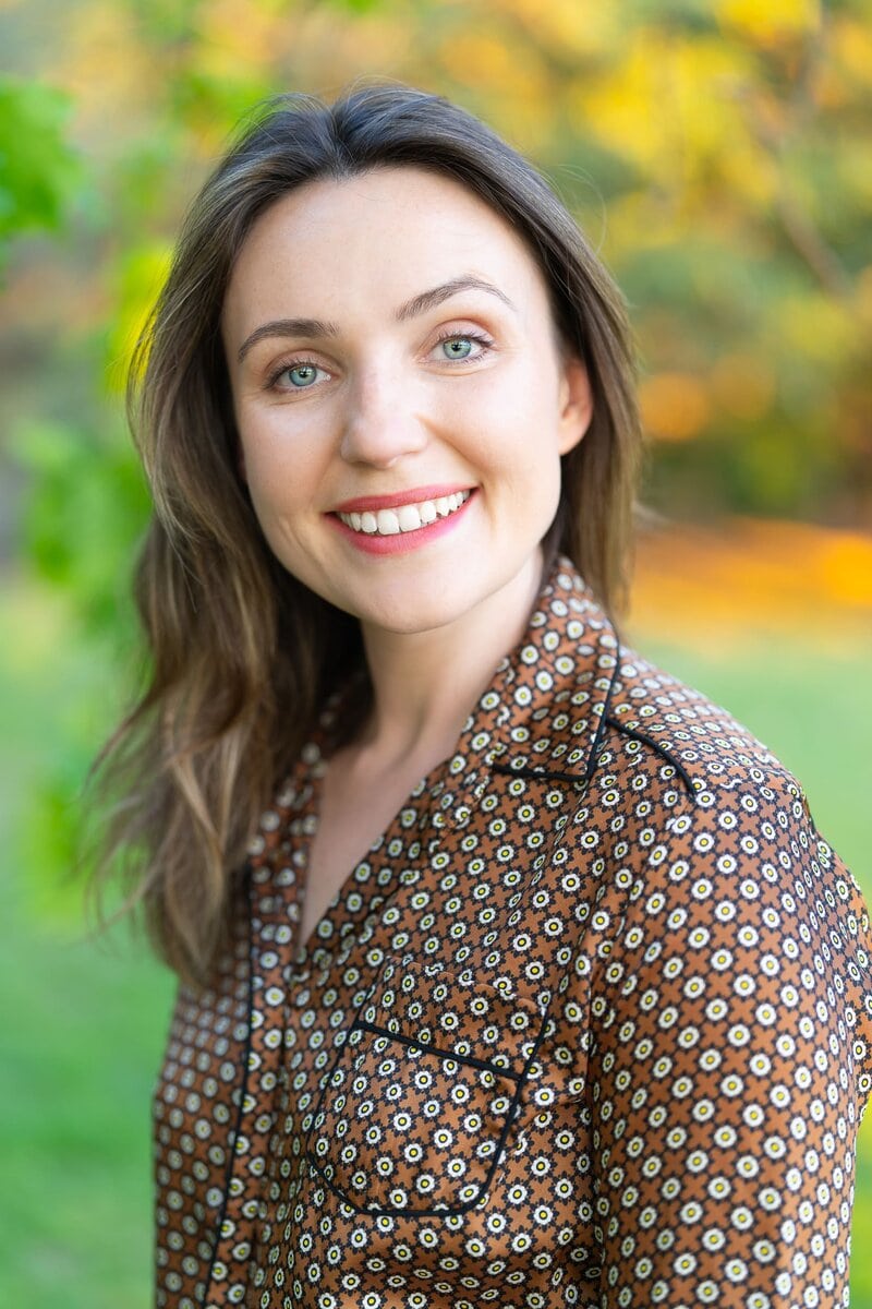 Young woman in a brown top having your professional headshot taken by corporate photographer Georgie Greene Sydney NSW