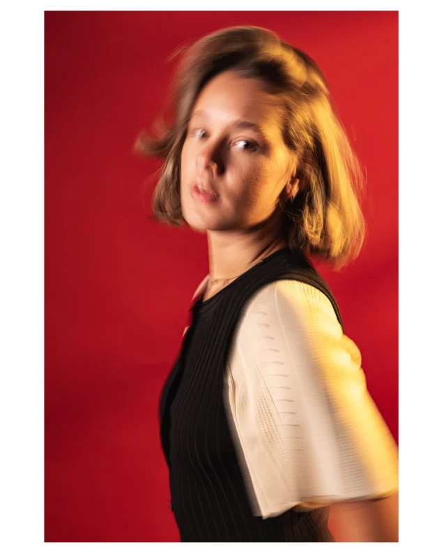 Slow shutter speed portraits at a Sony model studio photo shoot