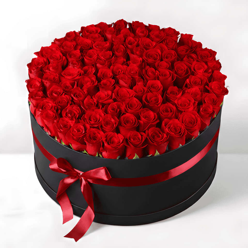 100 Red Roses Valentine Grand Box