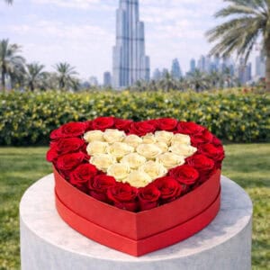 Red & White Heart Shape Box