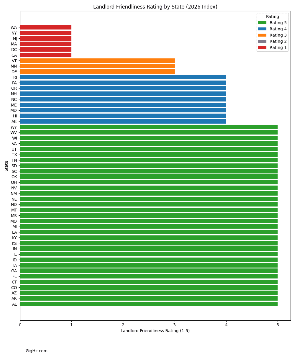Landlord Friendliness Rating by State