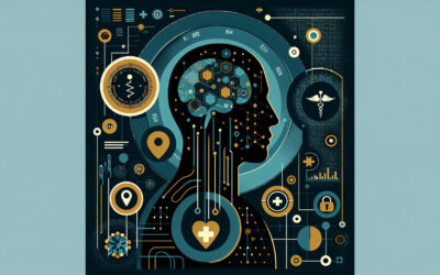 Advanced AI brain with medical and healthcare icons for innovative digital health solutions.