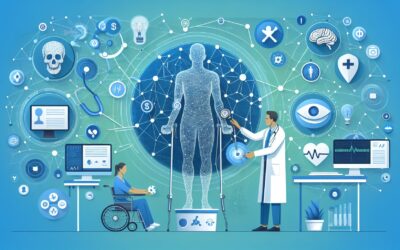 AI-powered healthcare technology and medical research illustration.