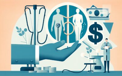 Stethoscope and medical icons representing healthcare and health insurance concepts.