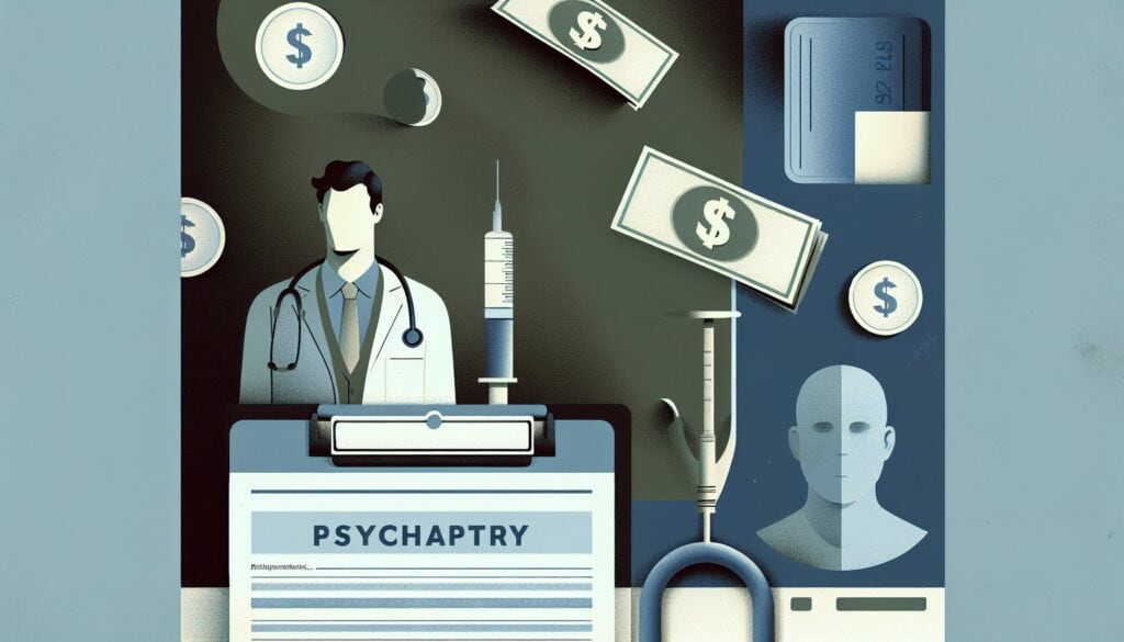Psychiatry and mental health treatment with medical tools and medication, healthcare concept.