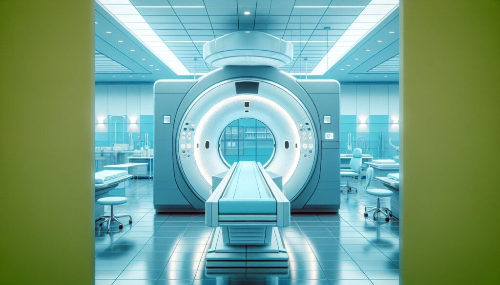 MRI machine in a modern medical imaging facility, ready for diagnostic scans.