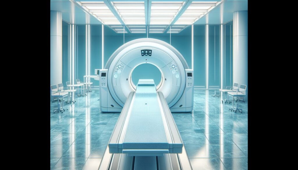 MRI scanner in a modern medical imaging facility, showcasing advanced healthcare technology.