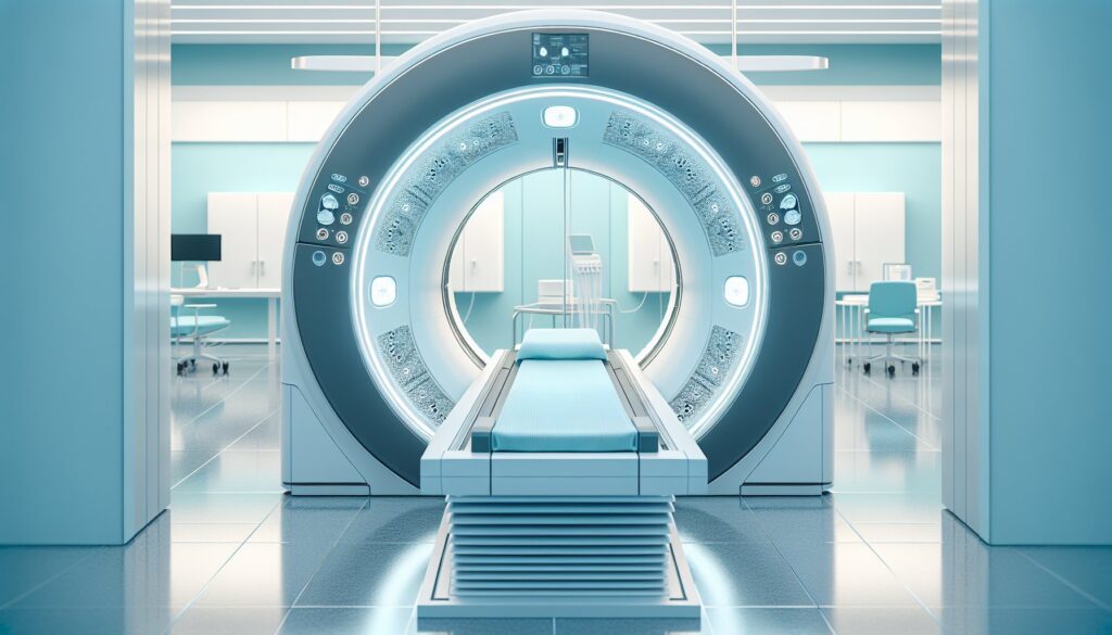 MRI machine in a modern medical imaging room, ready for diagnostic scans.