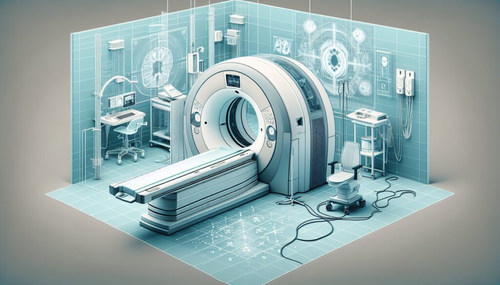 MRI machine in a modern medical imaging room with advanced diagnostic technology.