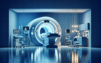 MRI machine in a modern medical imaging room, showcasing advanced healthcare technology.