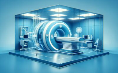 MRI machine in a modern medical imaging room, showcasing advanced healthcare technology.
