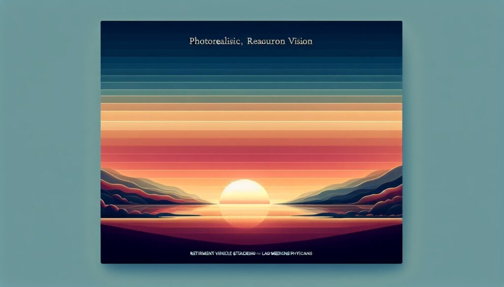 Photorealistic sunset landscape with vibrant colors and layered mountains for visual art and nature.