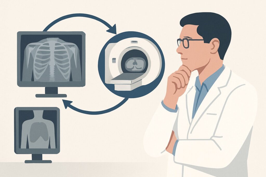Should You Order a Radiograph or CT First for Stable Blunt Chest Trauma?