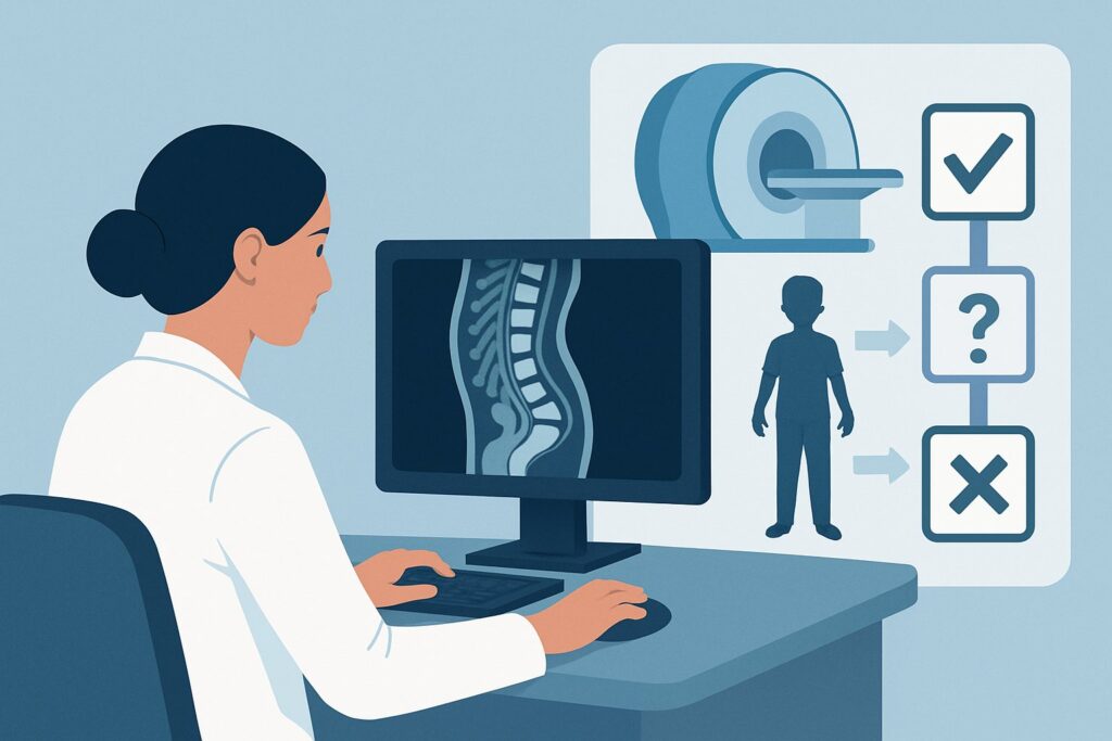 Should You Order MRI for Follow-Up Back Pain in a Child with Known Idiopathic Arthritis?
