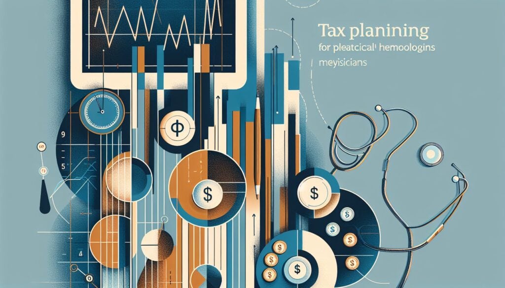 Tax planning for medical professionals and healthcare providers with financial charts and stethoscop.