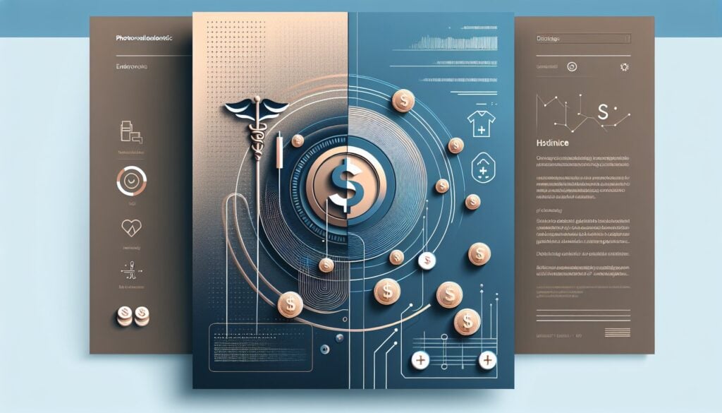 Innovative financial technology concept with digital currency and data analysis elements.