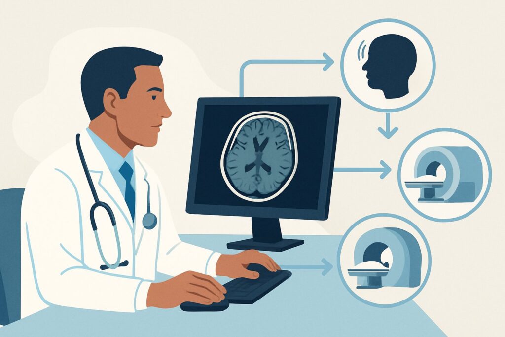 What Imaging Is Best for Acute Vertigo with a Reassuring Peripheral Exam?