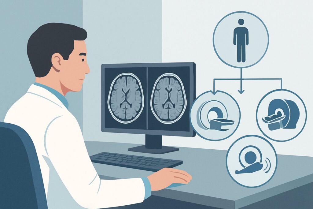 What Imaging Is Best for Chronic Disequilibrium with Sensory Ataxia in Adults?