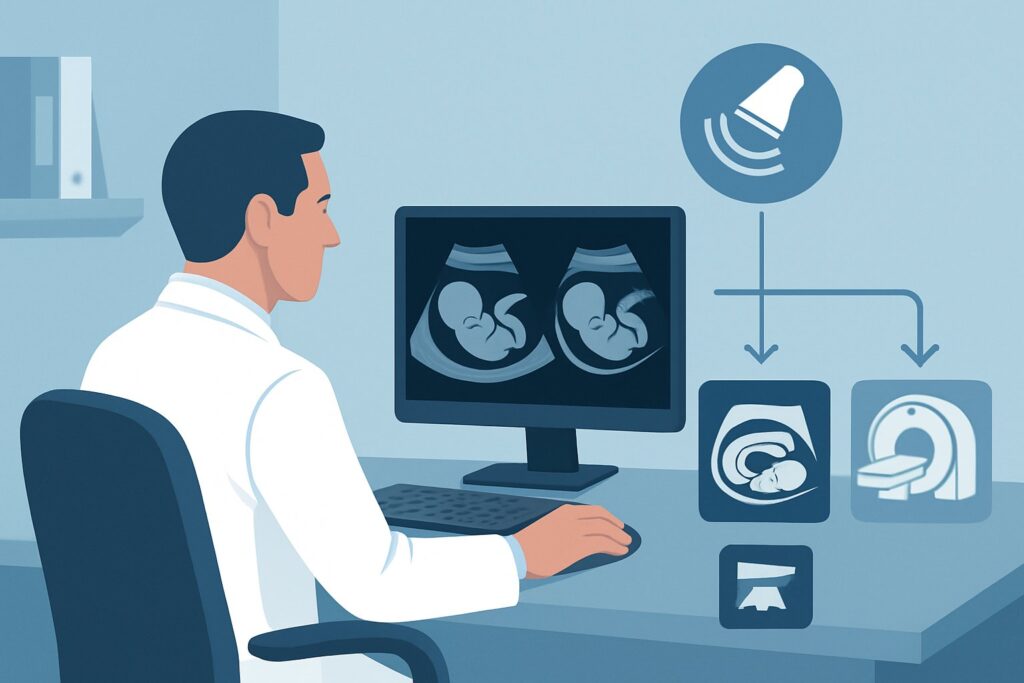 What Imaging Is Best for Increased Nuchal Translucency in a Dichorionic Twin Pregnancy?