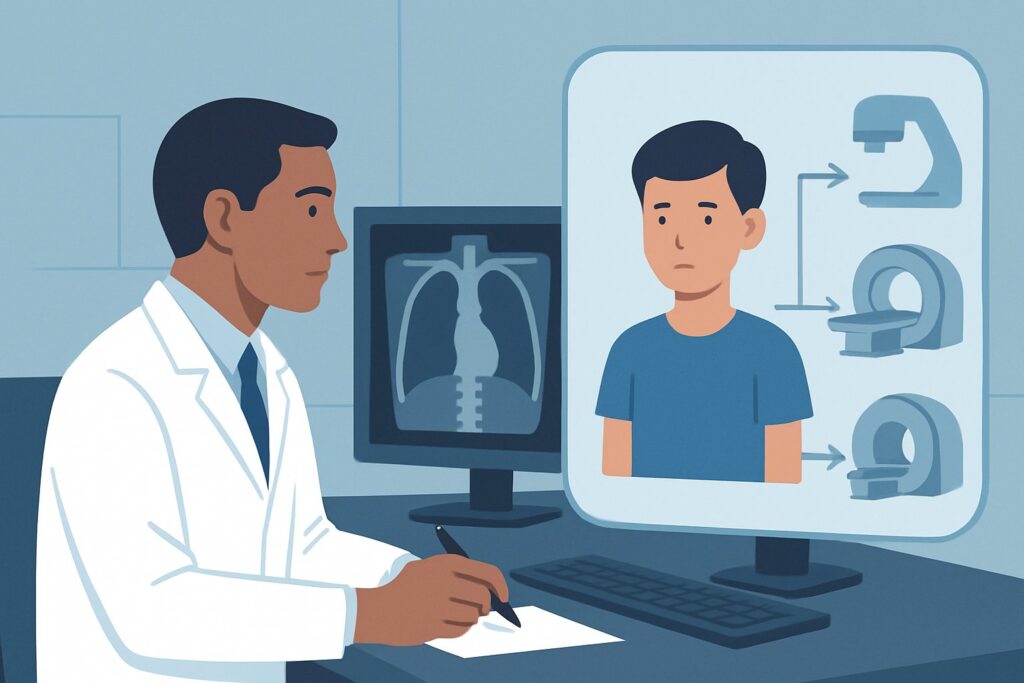 What Imaging Is Best for Initial Staging of ALL in an Asymptomatic Boy?