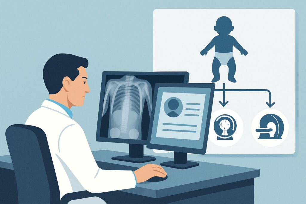 What Is the ACR-Recommended Initial Imaging for Suspected Abuse in an Infant?
