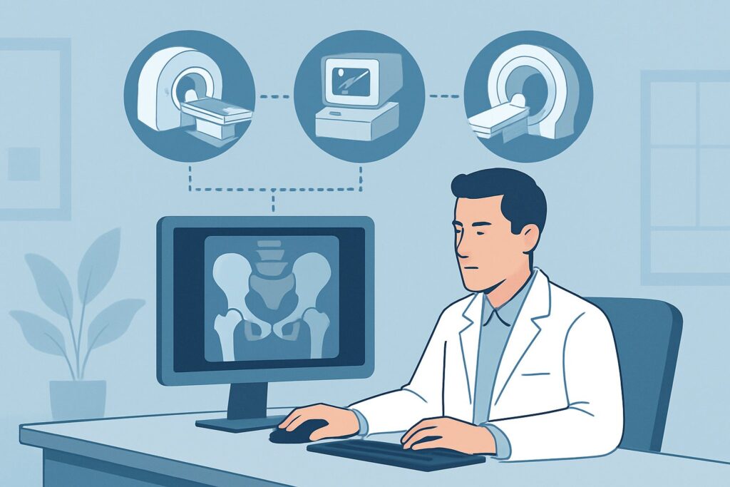 What Is the Best Follow-up Imaging After Reducing a Traumatic Hip Dislocation?