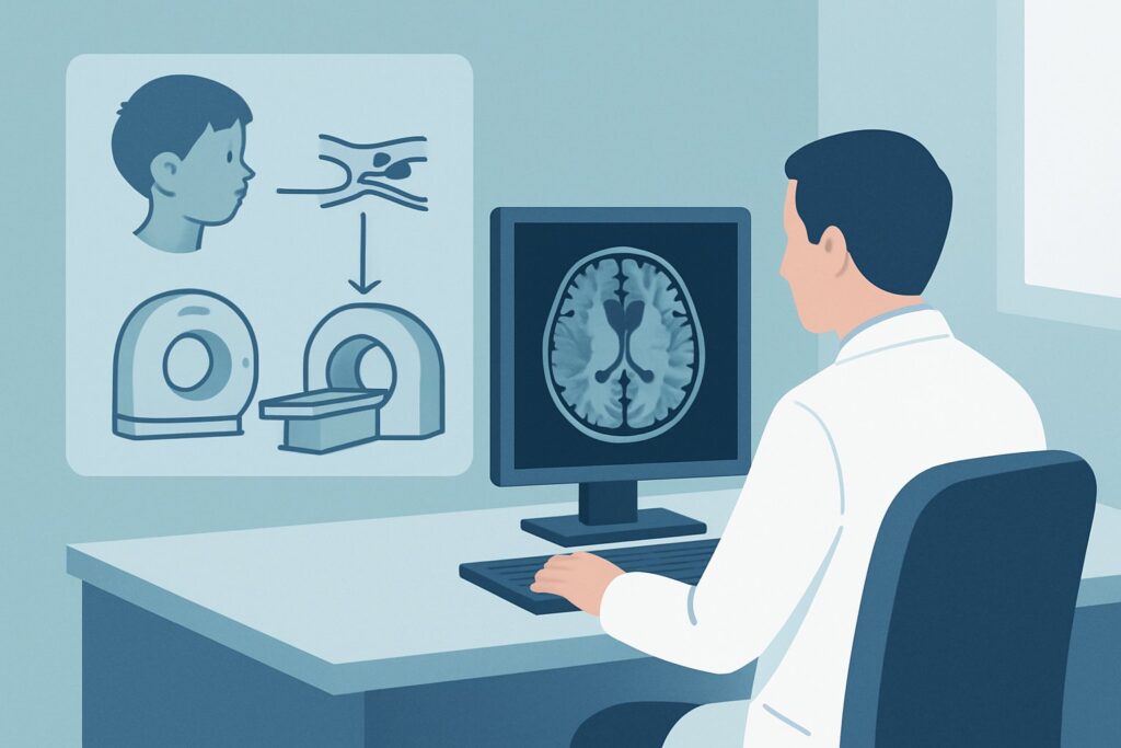What Is the Best Initial Imaging for a Child with Suspected Stroke and a Low-Flow Vascular Anomaly?