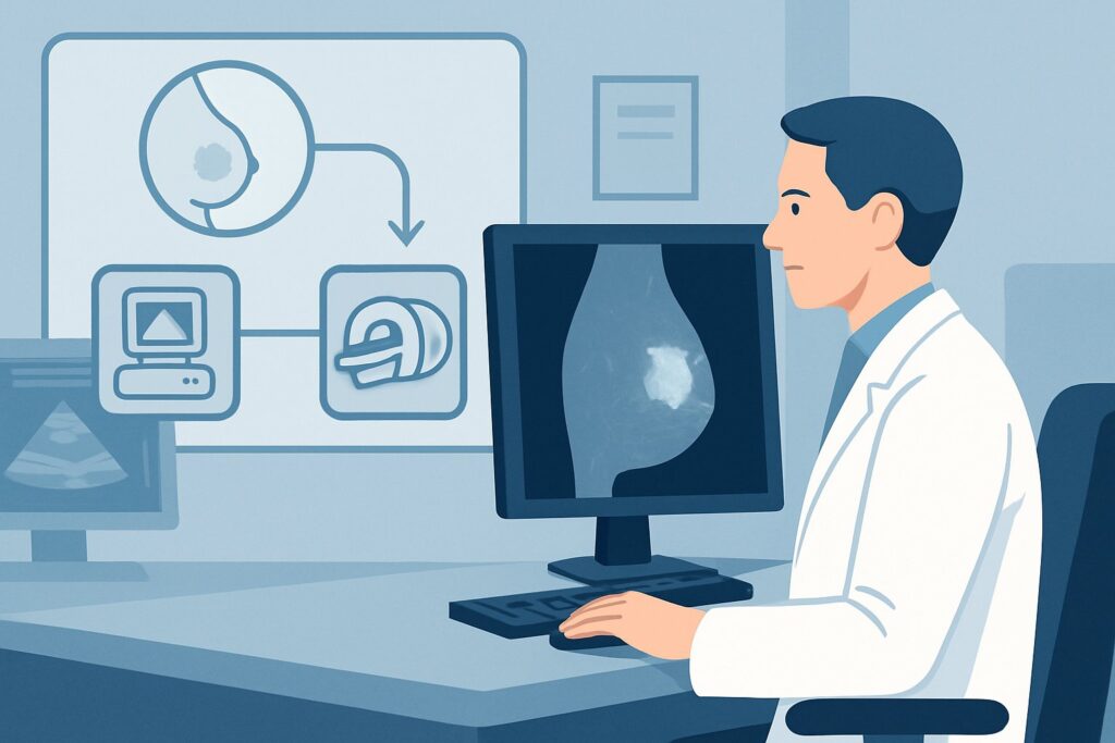 What Is the Best Initial Imaging for a Palpable Breast Mass in Women Over 40?