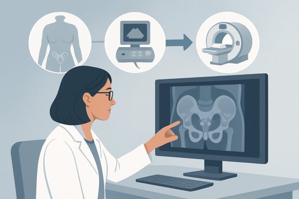 What Is the Best Initial Imaging for a Suspected Adnexal Mass Without Acute Symptoms?