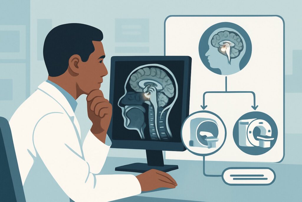 What Is the Best Initial Imaging for a Suspected Hyperfunctioning Pituitary Adenoma?