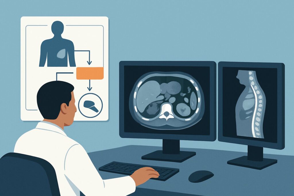 What Is the Best Initial Imaging for an Adult with Acute Left Upper Quadrant Pain and Fever?