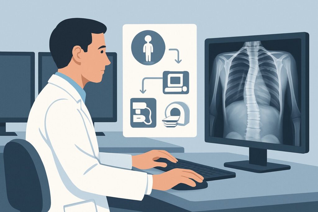 What Is the Best Initial Imaging for Early Onset Idiopathic Scoliosis in a Child?