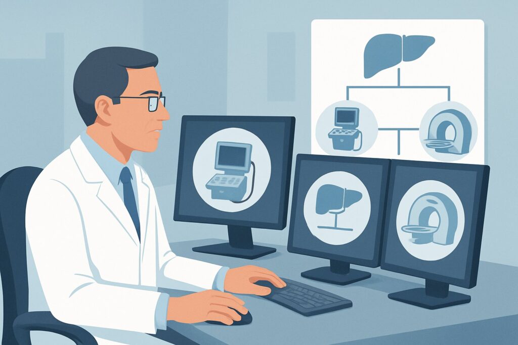 What Is the Best Initial Imaging for Markedly Elevated Liver Enzymes?