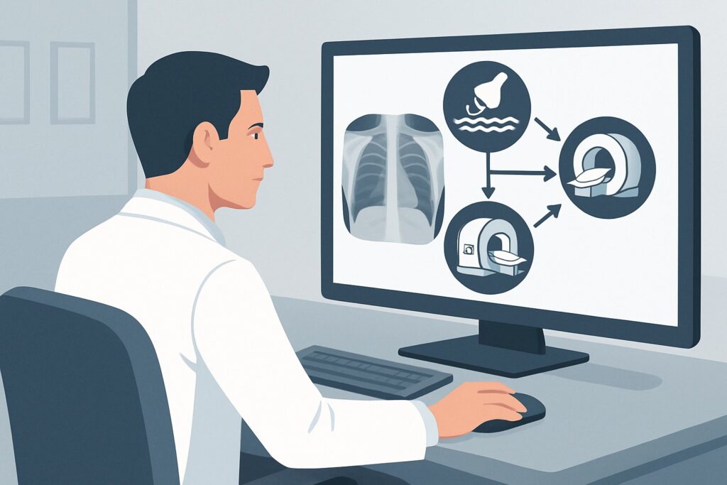 What Is the Best Initial Imaging for Suspected Diaphragm Dysfunction Causing Chronic Dyspnea?