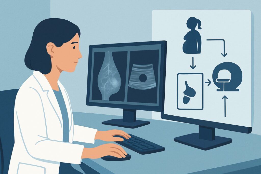 What Is the Best Initial Imaging for Suspicious Nipple Discharge in a Pregnant Patient Under 30?