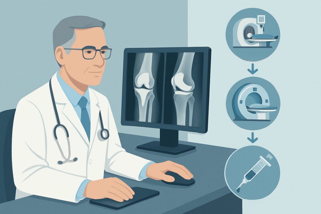 What Is the Best Next Step for a Suspected Infected Knee Arthroplasty After X-rays?
