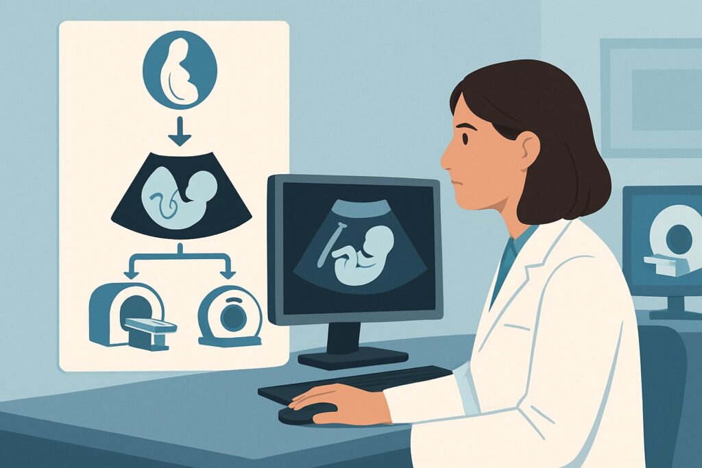 What Is the First Imaging Step for a Low-Risk Fetal Growth Disturbance?