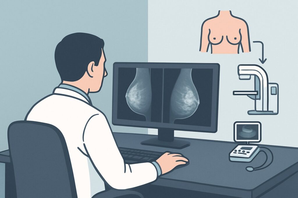 What Is the Initial Imaging for Pathologic Nipple Discharge in Patients Over 40?